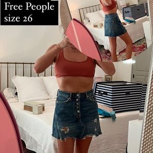 Free People denim mini skirt